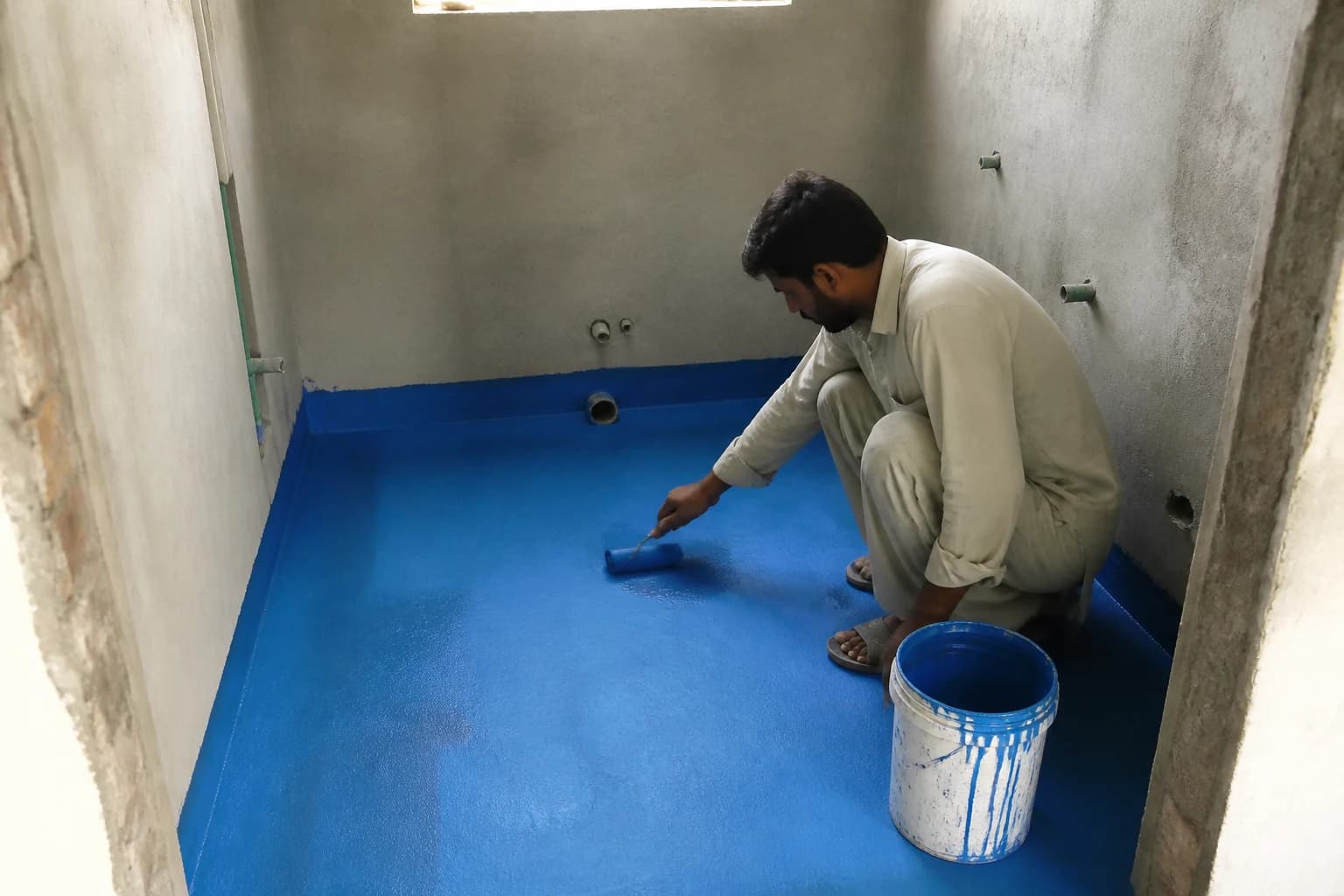Bathroom waterproof membrane before tiles Lahore