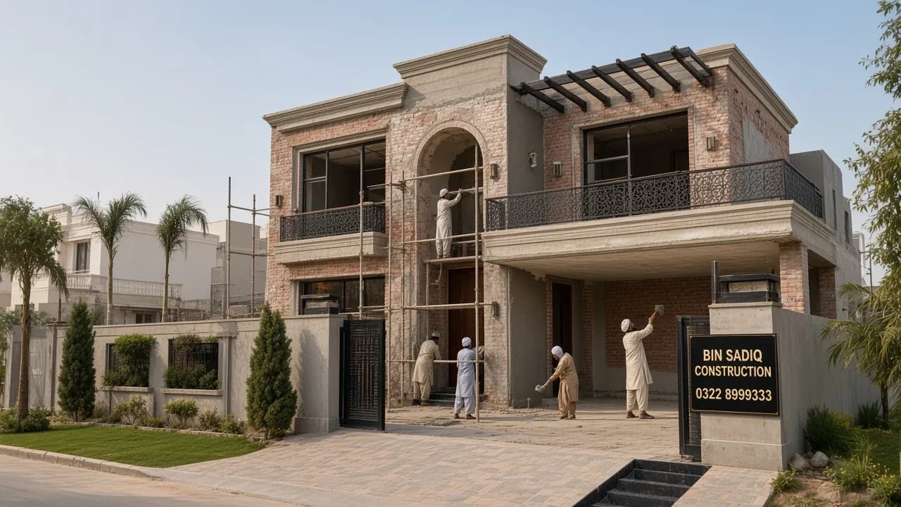 House Construction Company in Bahria Orchard Lahore — Grey Structure & Turnkey — Bin Sadiq Construction Lahore