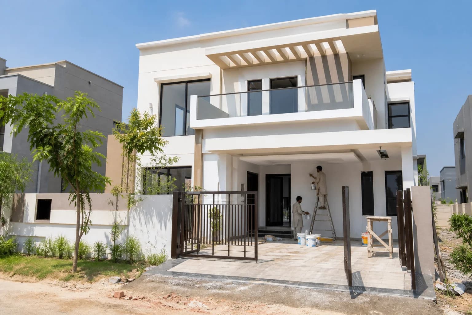 Askari Lahore villa construction and paint