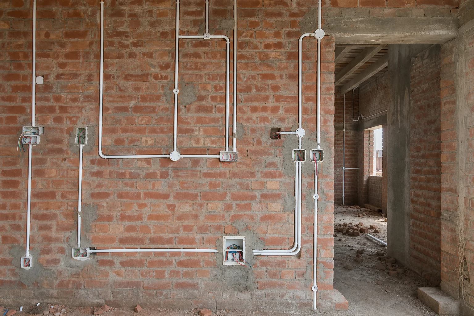House wiring first fix Lahore conduits