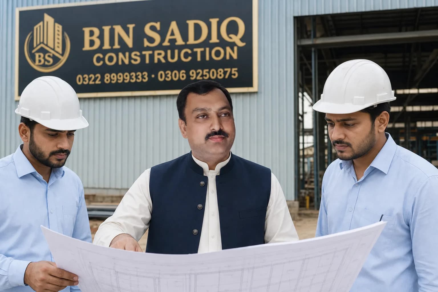Factory construction site supervision Lahore Bin Sadiq