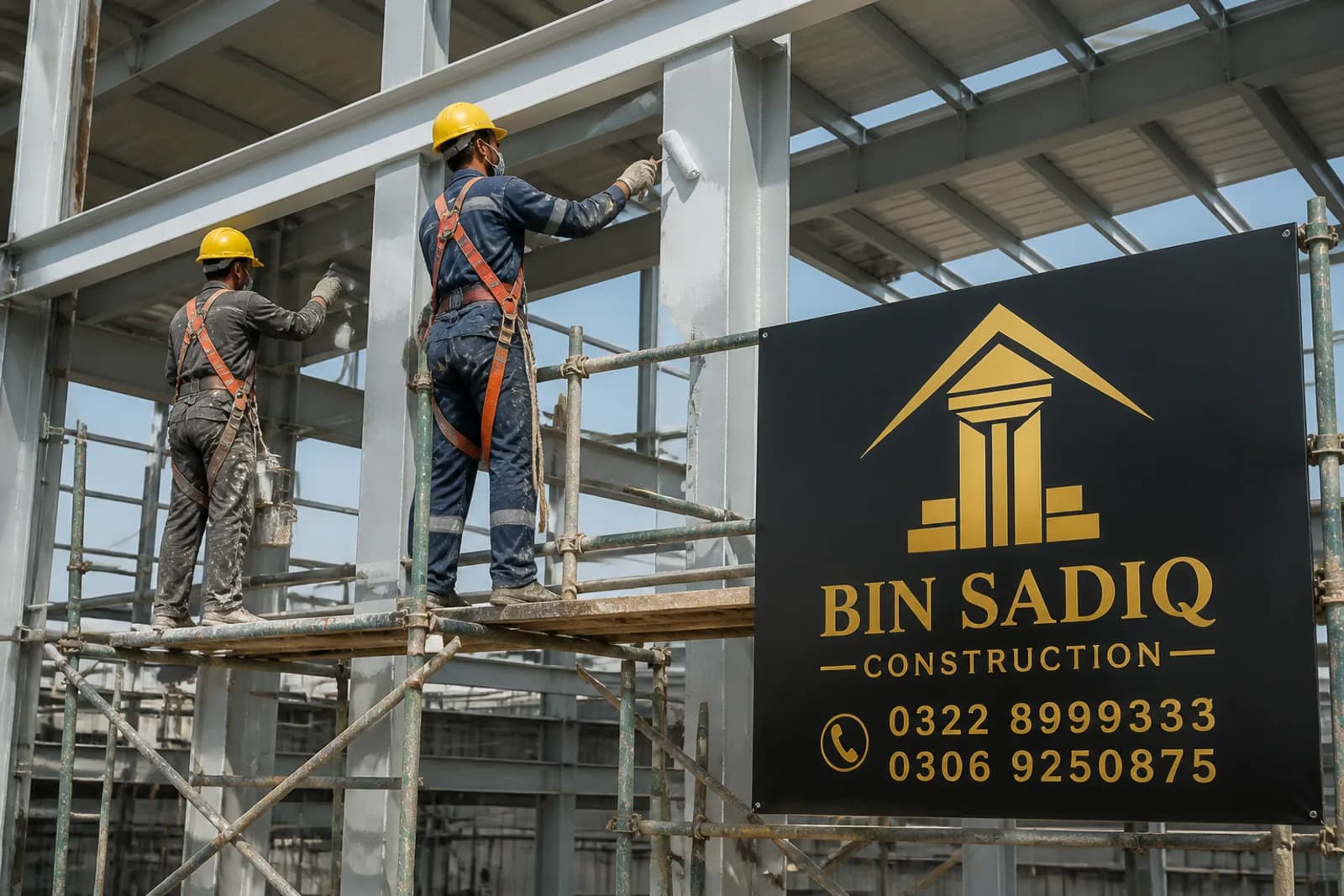 Steel structure industrial painting Pakistan Bin Sadiq