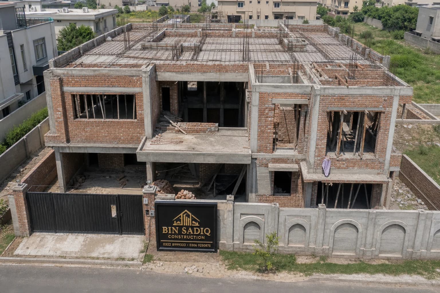 Grey Structure Contractor Lahore — Foundation to Shell (Process & BOQ) — Bin Sadiq Construction Lahore