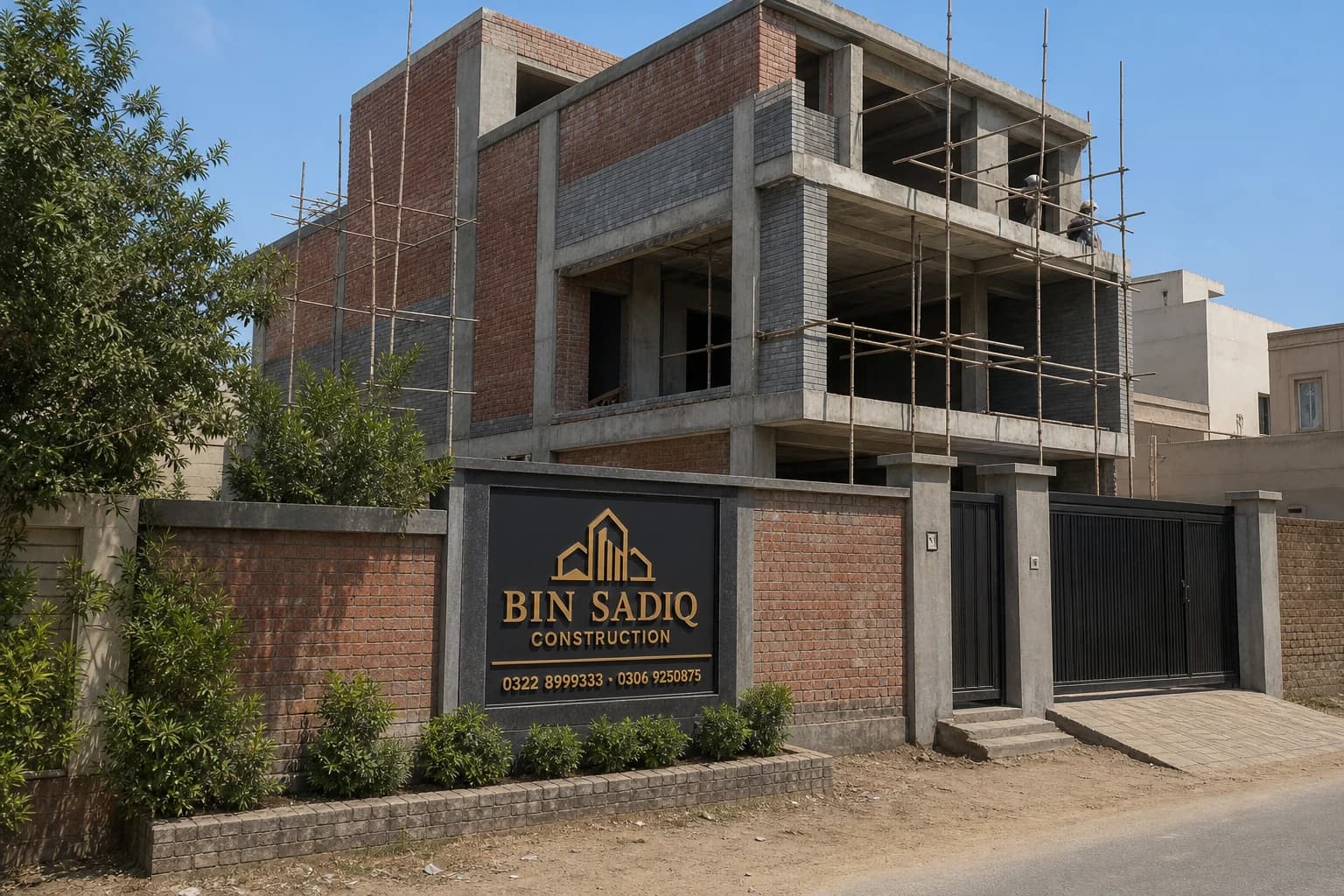 House rebuild grey structure after demolition Lahore