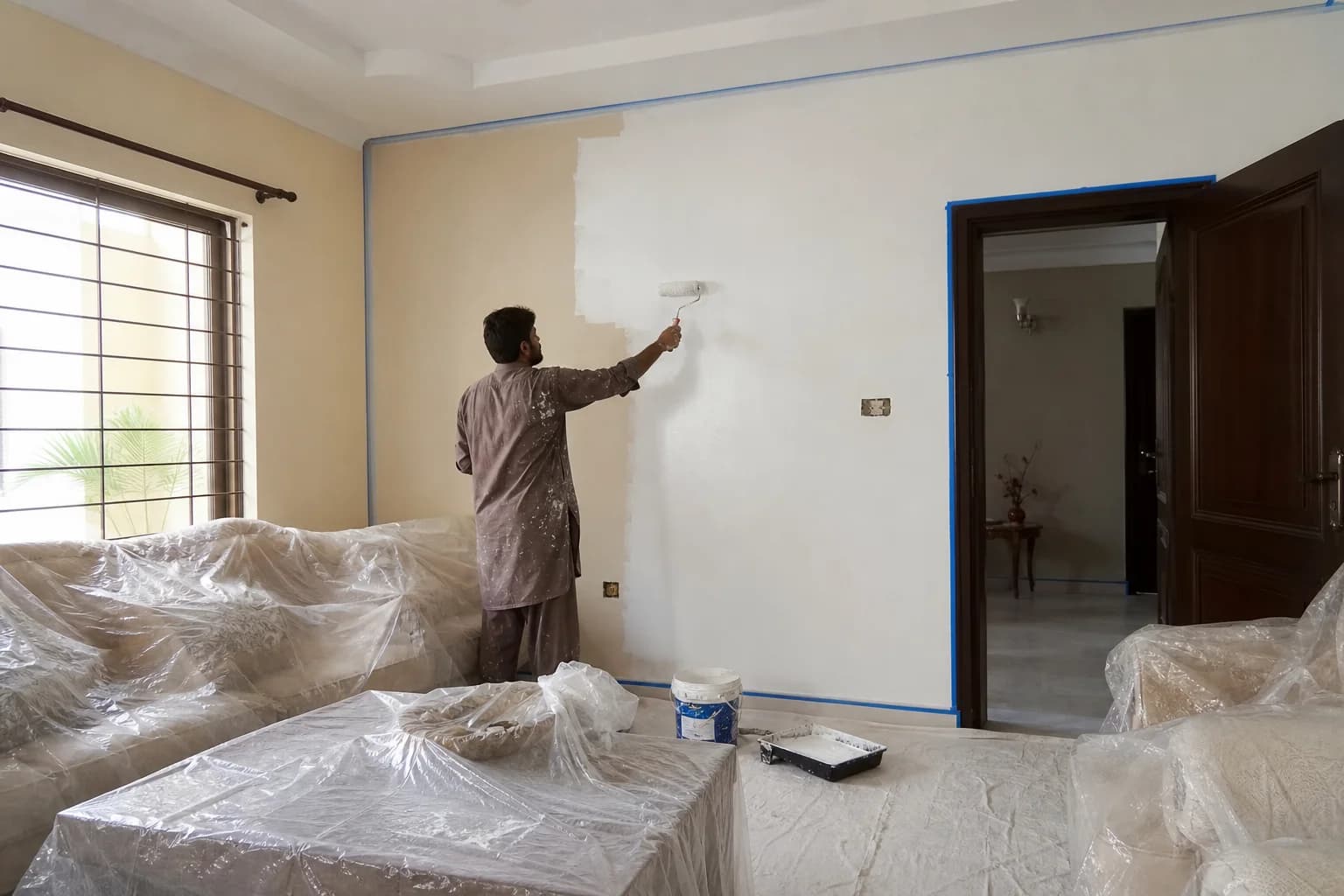 House renovation paint interior Lahore