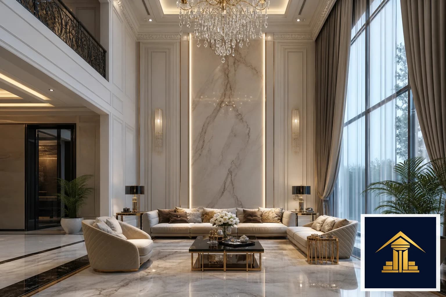 Marble living room finish Lahore