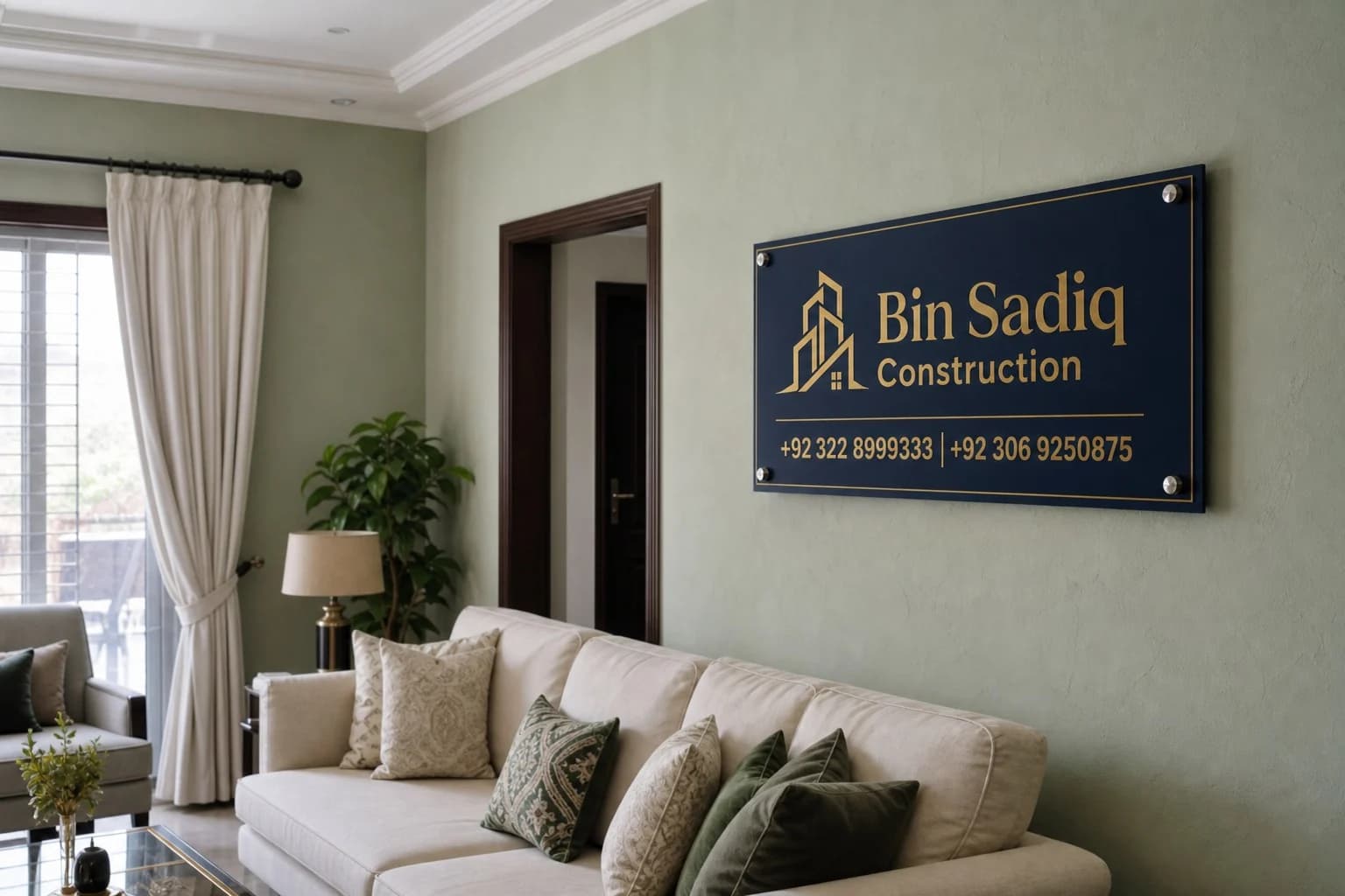 Luxury interior emulsion finish with Bin Sadiq Construction wall board