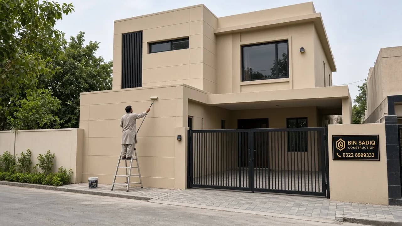 Paint Contractor in Etihad Town Lahore — Interior & Exterior House Painting — Bin Sadiq Construction Lahore