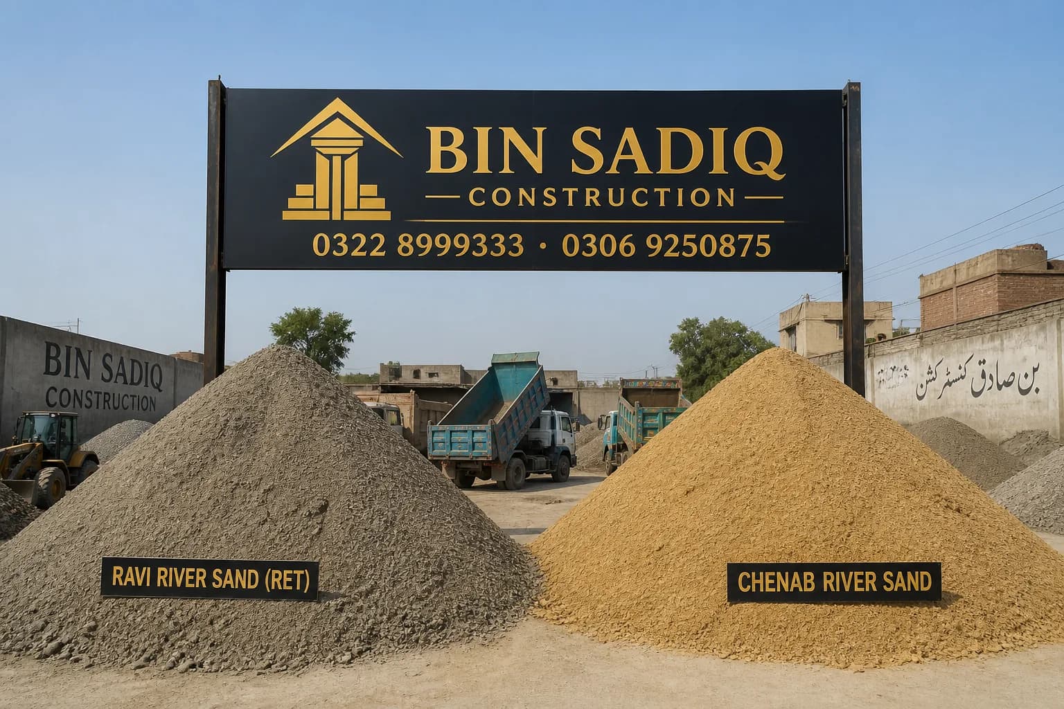 Sand Price in Pakistan Today — Ret / Chenab & Ravi (Lahore) — Bin Sadiq Construction Lahore