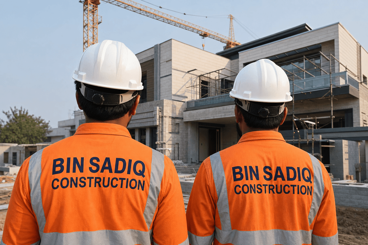 Bin Sadiq Construction team on site in Lahore, Pakistan