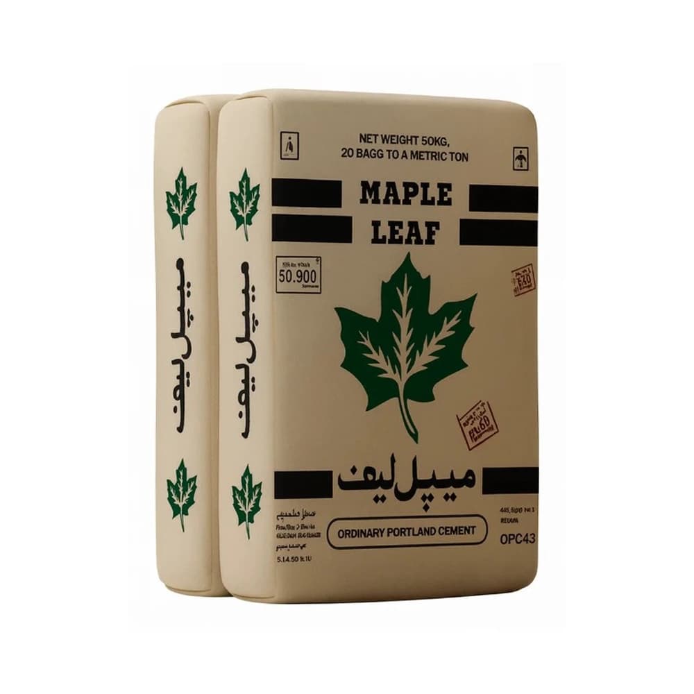 Maple Leaf OPC 43 cement 50kg real bag photo — Bin Sadiq Construction