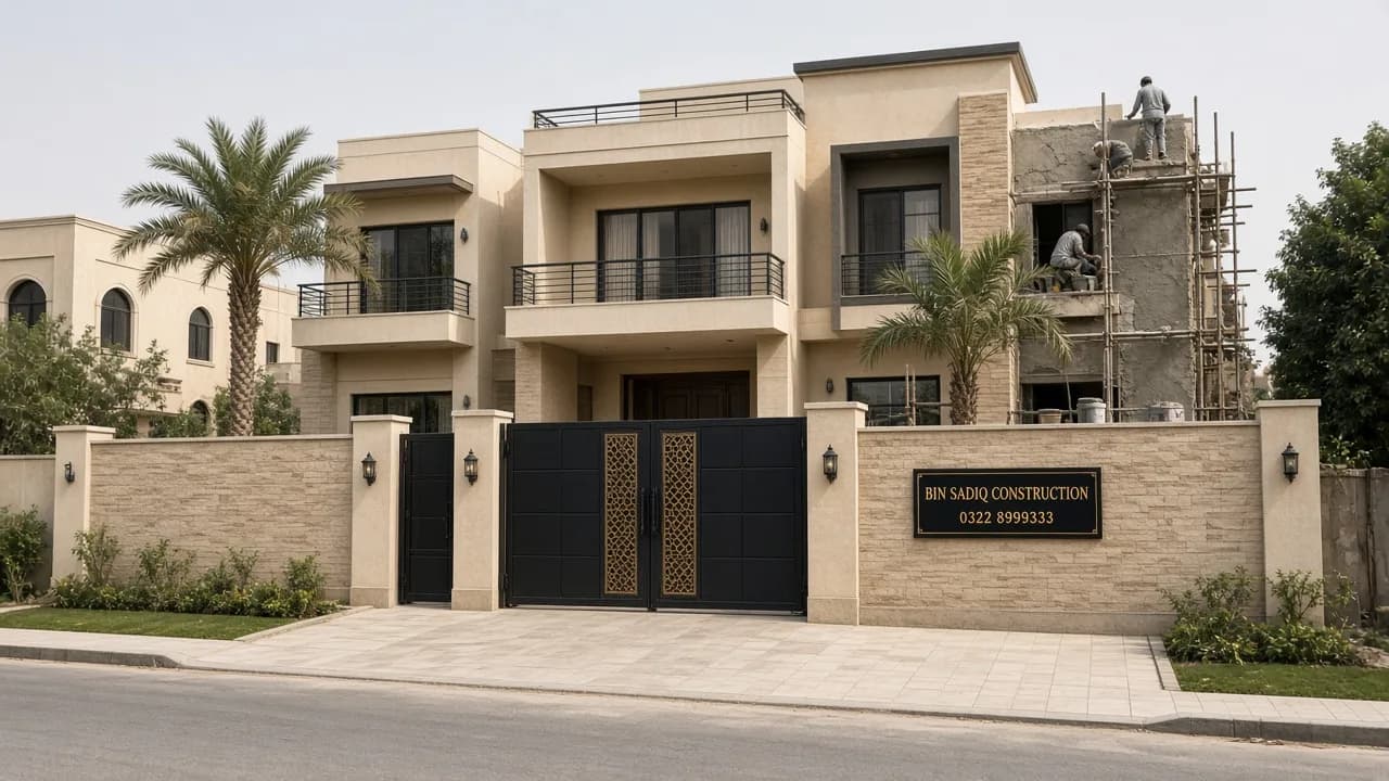 House Construction Company in Paragon City Lahore — Grey Structure & Turnkey — Bin Sadiq Construction Lahore
