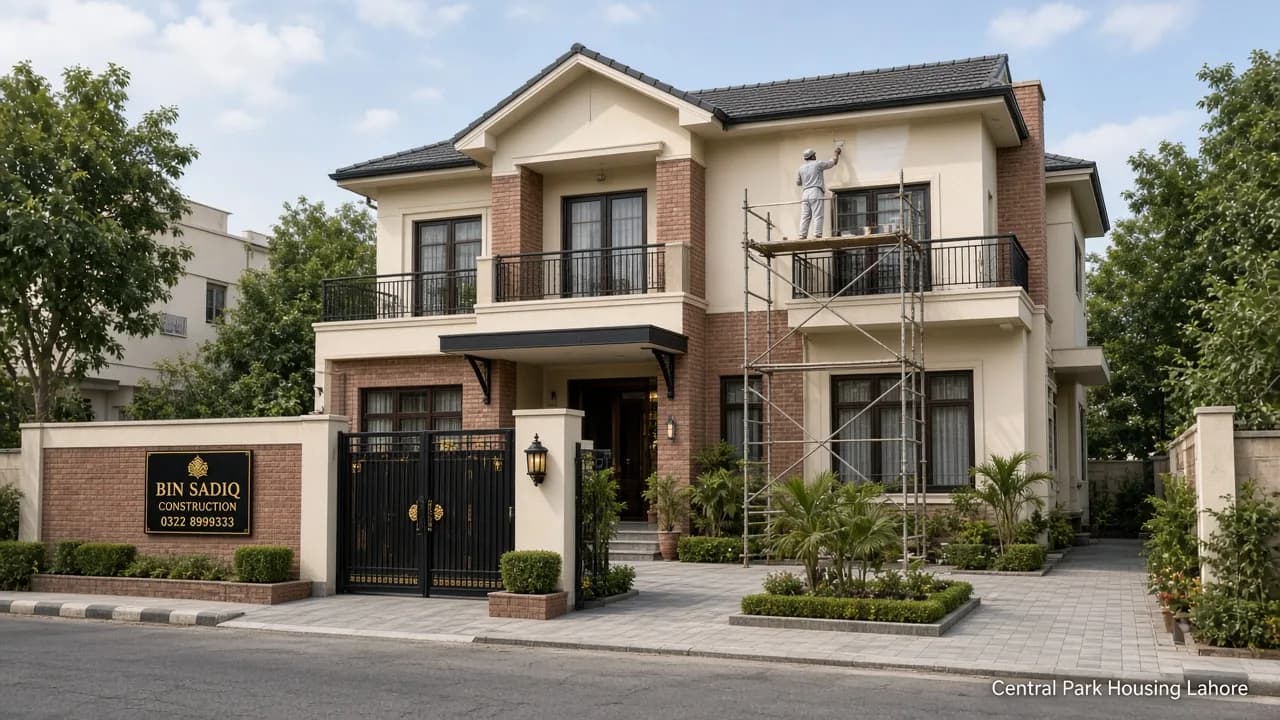 Paint Contractor in Central Park Lahore — Interior & Exterior House Painting — Bin Sadiq Construction Lahore