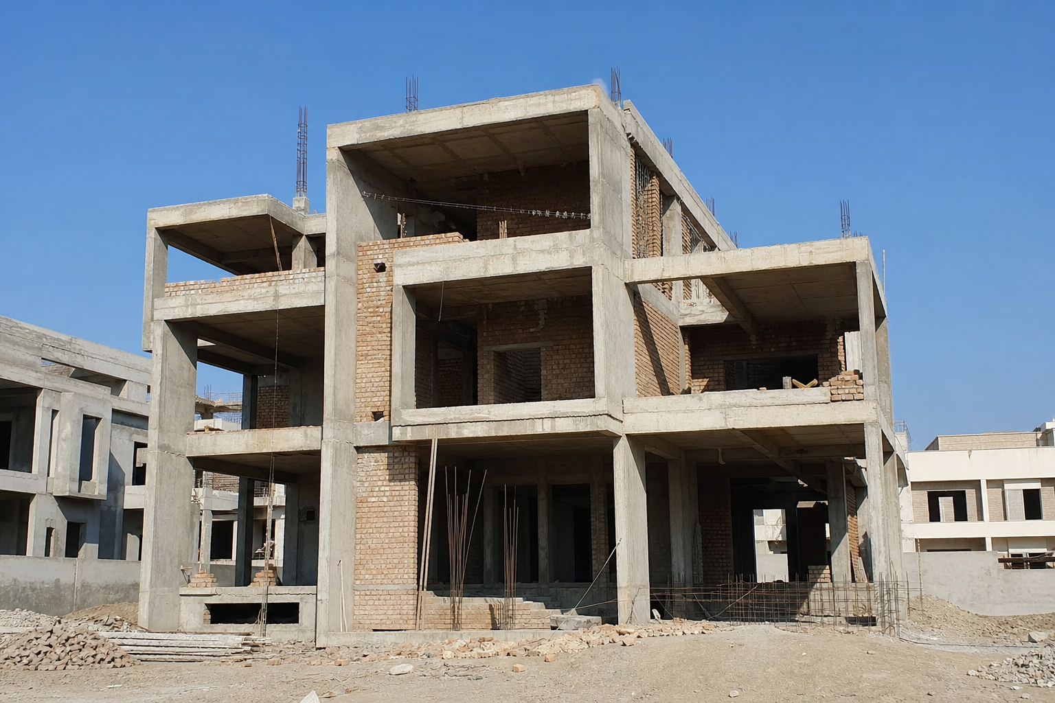 Grey Structure & RCC — Bin Sadiq Construction Lahore